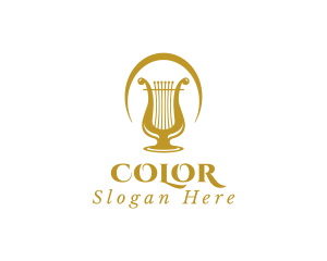 Elegant Harp Lyre Arch Logo