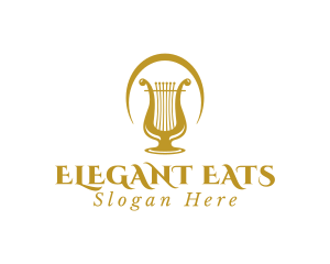 Elegant Harp Lyre Arch logo design