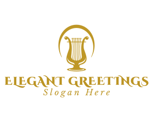 Elegant Harp Lyre Arch logo design