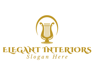 Elegant Harp Lyre Arch logo design