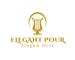 Elegant Harp Lyre Arch logo design