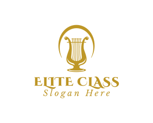 Elegant Harp Lyre Arch logo design