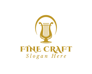 Elegant Harp Lyre Arch logo design