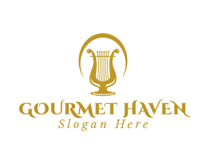 Elegant Harp Lyre Arch logo design