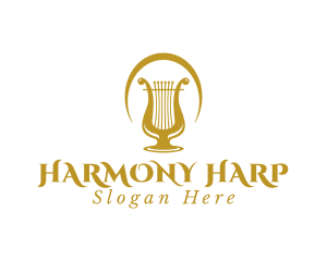 Harp - Elegant Harp Lyre Arch logo design