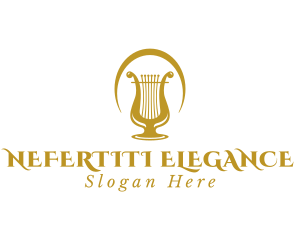 Elegant Harp Lyre Arch logo design