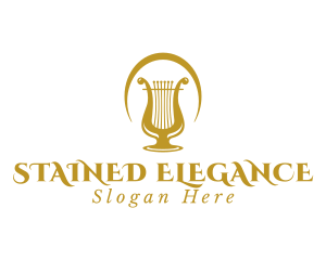 Elegant Harp Lyre Arch logo design