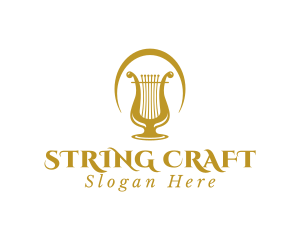 Elegant Harp Lyre Arch logo design