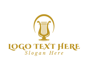 Elegant Harp Lyre Arch Logo