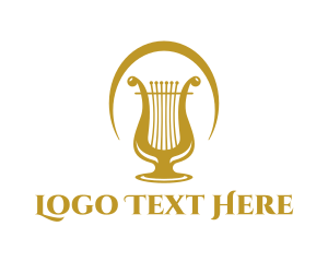 High Class - Elegant Harp Arch logo design