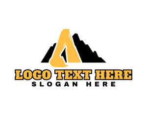 Heavy Equipment - Mountain Excavation Machinery logo design