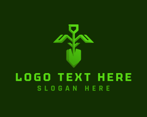 Agriculture - Shovel Plant Leaf logo design