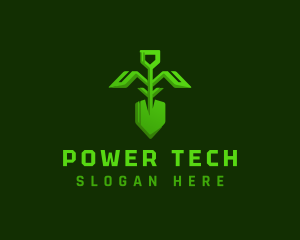 Shovel Plant Leaf Logo