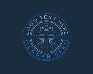 Fellowship - Crucifix Christian Religion logo design