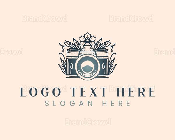 Camera Flower Photography Logo