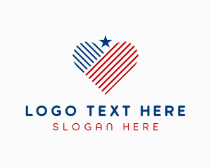 Stars And Stripes - American Charity Heart logo design