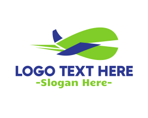 Flying - Leaf Airplane Flying logo design