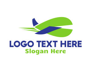 Leaf Airplane Flying Logo