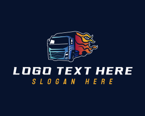 Driver - Freight Truck Flame logo design
