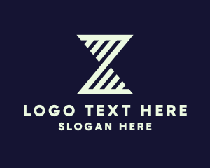 Timer - Modern Hourglass Stripe logo design