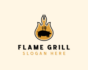 Grilling - Flame Barbecue Grill logo design