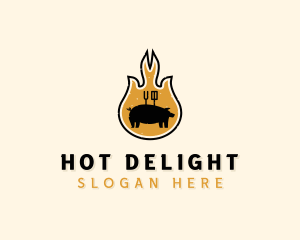 Flame Barbecue Grill logo design