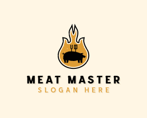 Flame Barbecue Grill logo design