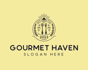 Gourmet Restaurant Utensils logo design