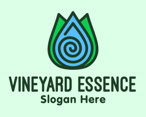 Eco Leaf Water Droplet logo design