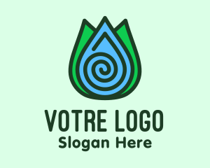 Dew - Eco Leaf Water Droplet logo design
