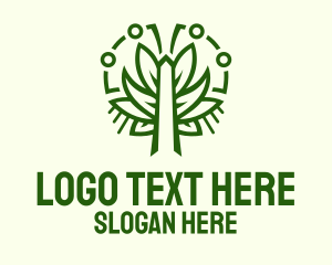 Arborist - Symmetric Green Plant logo design