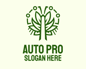 Symmetric Green Plant Logo