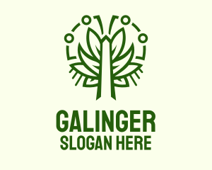 Symmetric Green Plant Logo