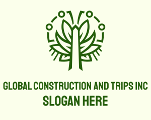 Symmetric Green Plant Logo