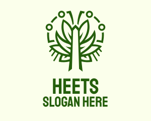 Symmetric Green Plant Logo