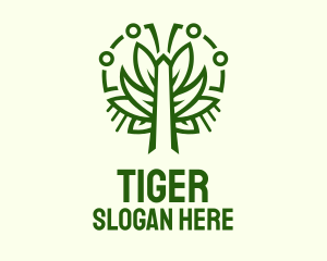 Symmetric Green Plant Logo