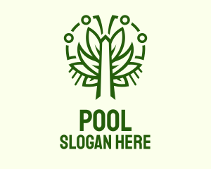 Eco Park - Symmetric Green Plant logo design