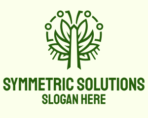 Symmetric - Symmetric Green Plant logo design