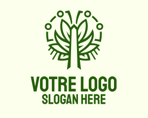 Environment Friendly - Symmetric Green Plant logo design