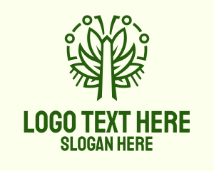 Symmetric Green Plant Logo
