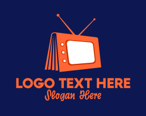 Elearning Center - Educational Television Book logo design