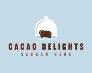 Cacao - Chocolate Hearts Glass logo design