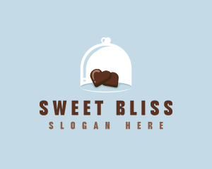 Chocolatier - Chocolate Hearts Glass logo design