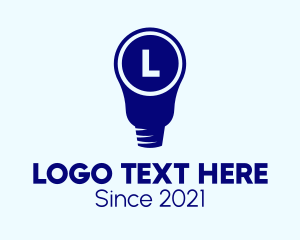 Blue Lightbulb Letter Logo