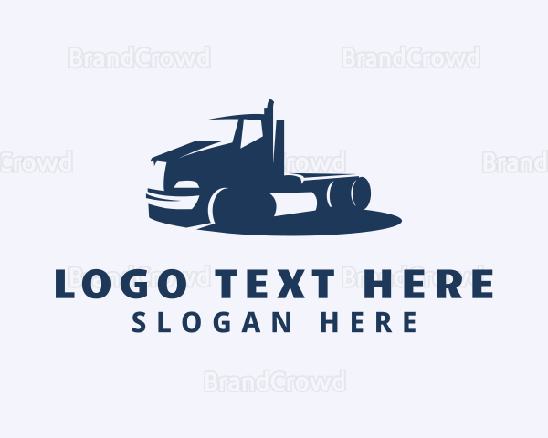 Blue Logistics Tractor Truck Logo