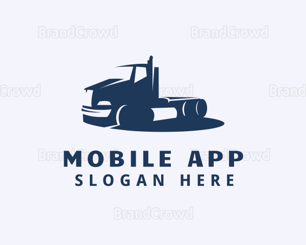 Blue Logistics Tractor Truck Logo