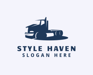 Trailer - Blue Logistics Tractor Truck logo design