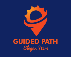 Path - Red Sun Location logo design