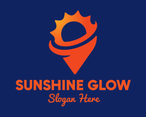 Sunlight - Red Sun Location logo design