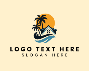 Palm Tree - Resort Beach House logo design